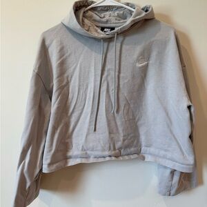 Nike Gray Boxy Crop Hoodie